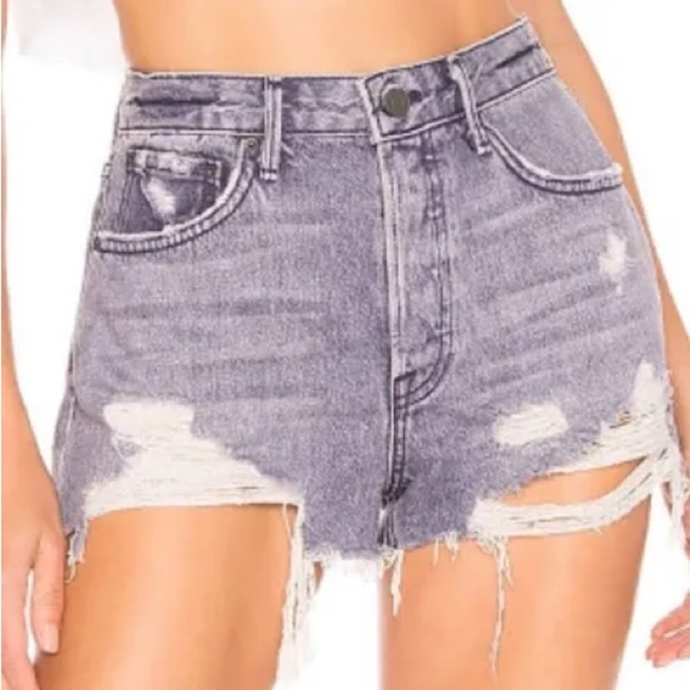 NWT GRLFRND The Cindy Distressed Denim Shorts Size 24